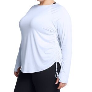 Under Armour Women 2X Blue Cinched Side UA Motion Longline Long Sleeve Top NWT
